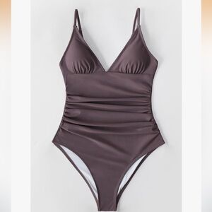Rich brown Cupshe Ruched swimsuit.  Size medium.  Like new!  🌊 ☀️